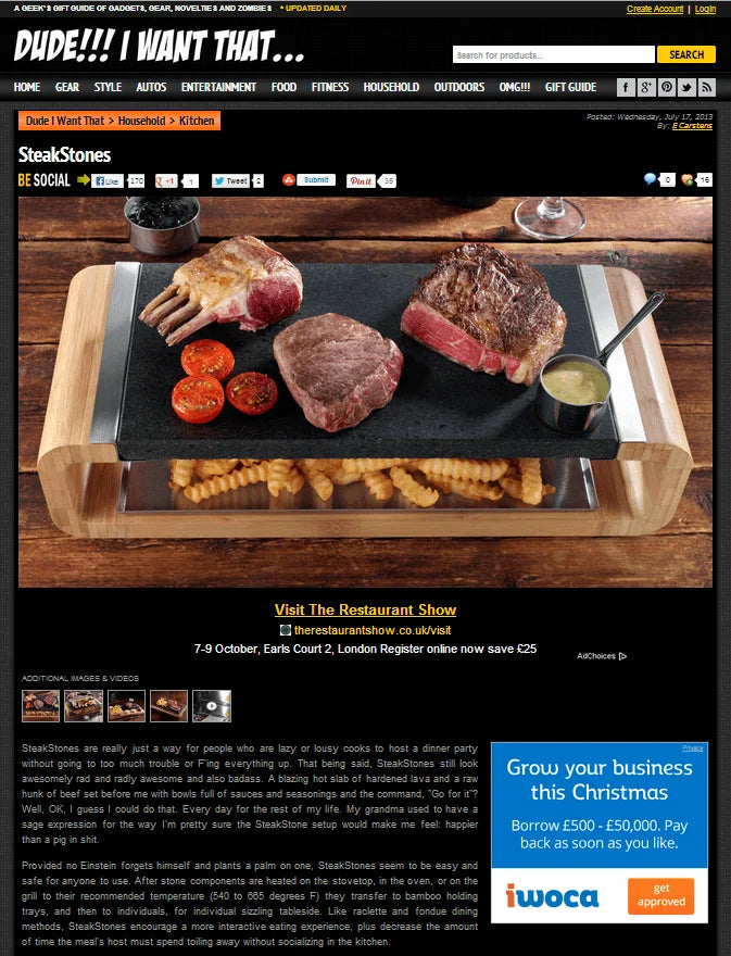 Dude!!! I Want That… Wants SteakStones!