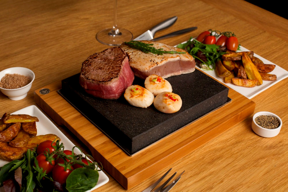 The SteakStones Sizzling Steak Plate